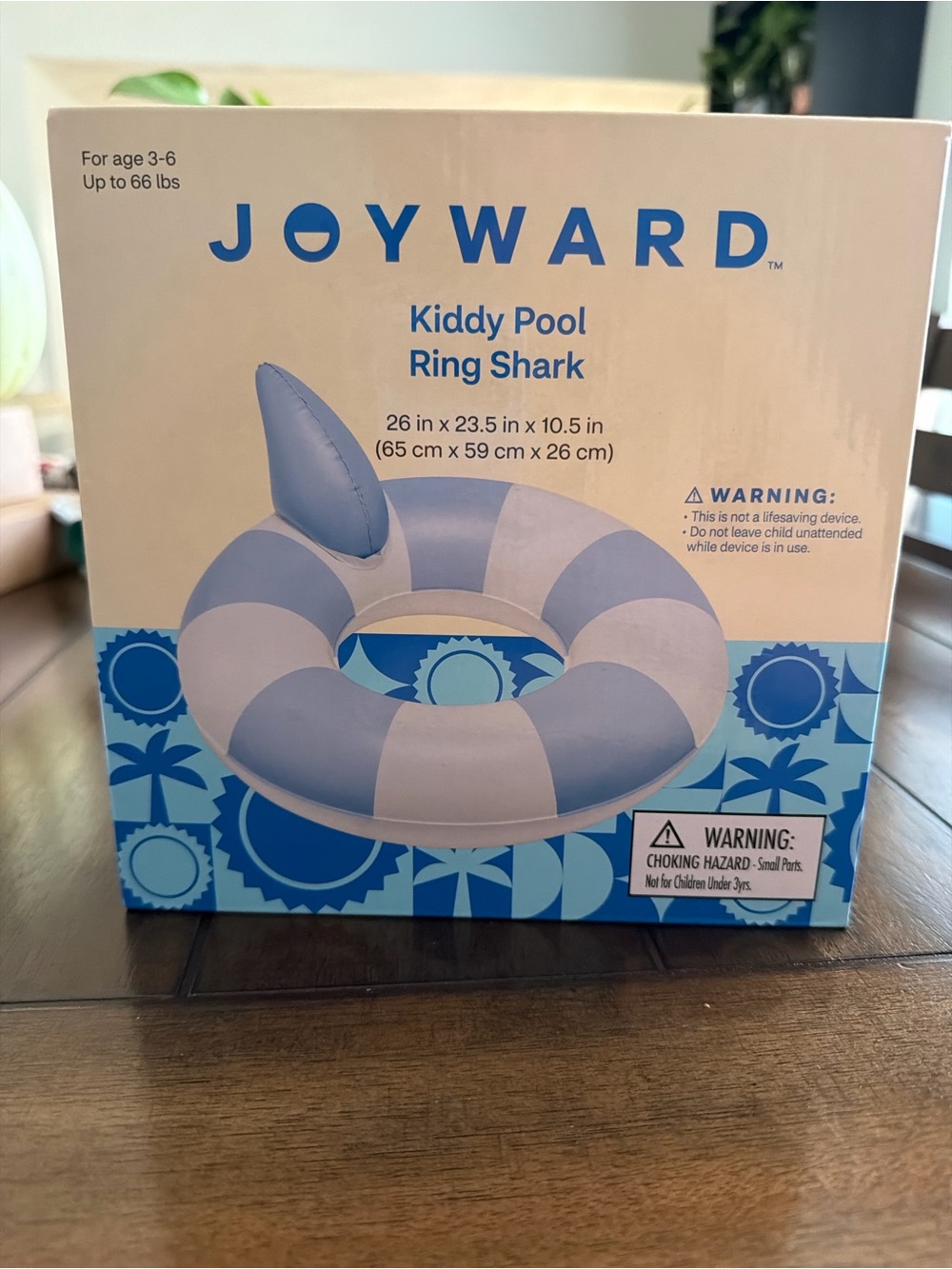 Blue and White Kiddy Pool Ring Shark - Inflatable Swim Tube